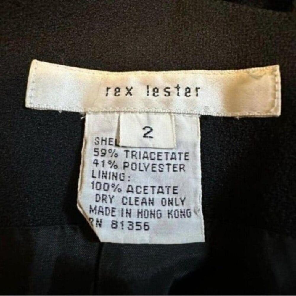 Vtg Rex Lester Black Pencil Gown Sz 2 - Picture 4 of 9